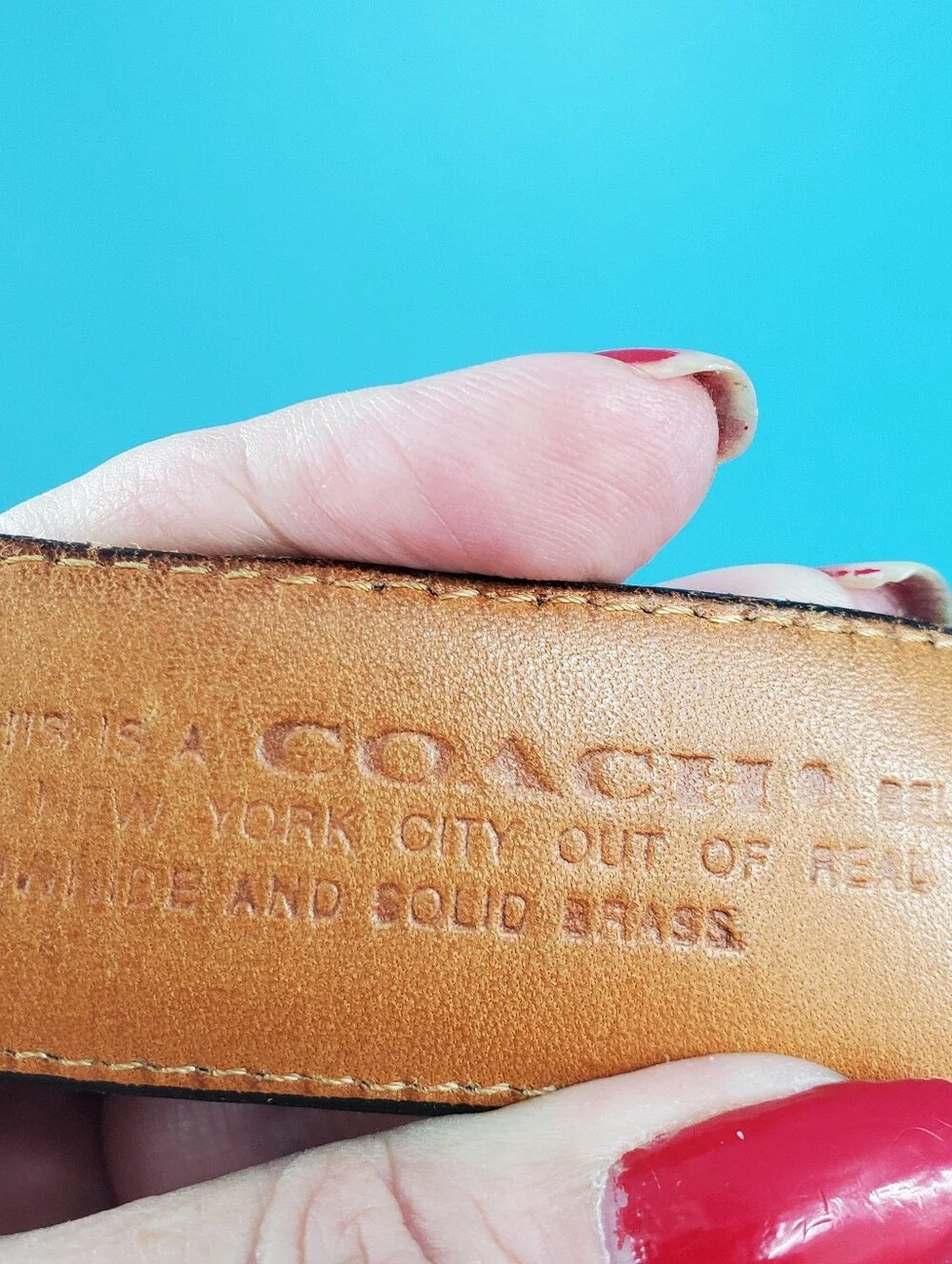 Coach brown leather belt 40